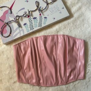 Day + moon Pink leather corset  🎀